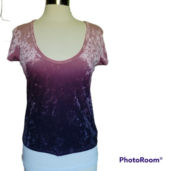 AEO OMBRE CRUSHED VELVET TEE - M - Picture 2 of 10